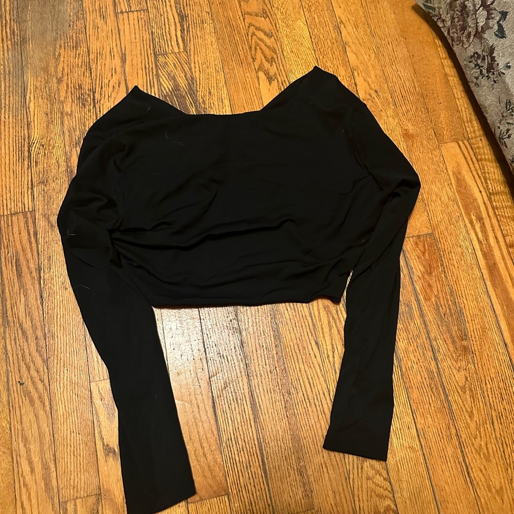Fashion Nova Black Fitted Crop Top